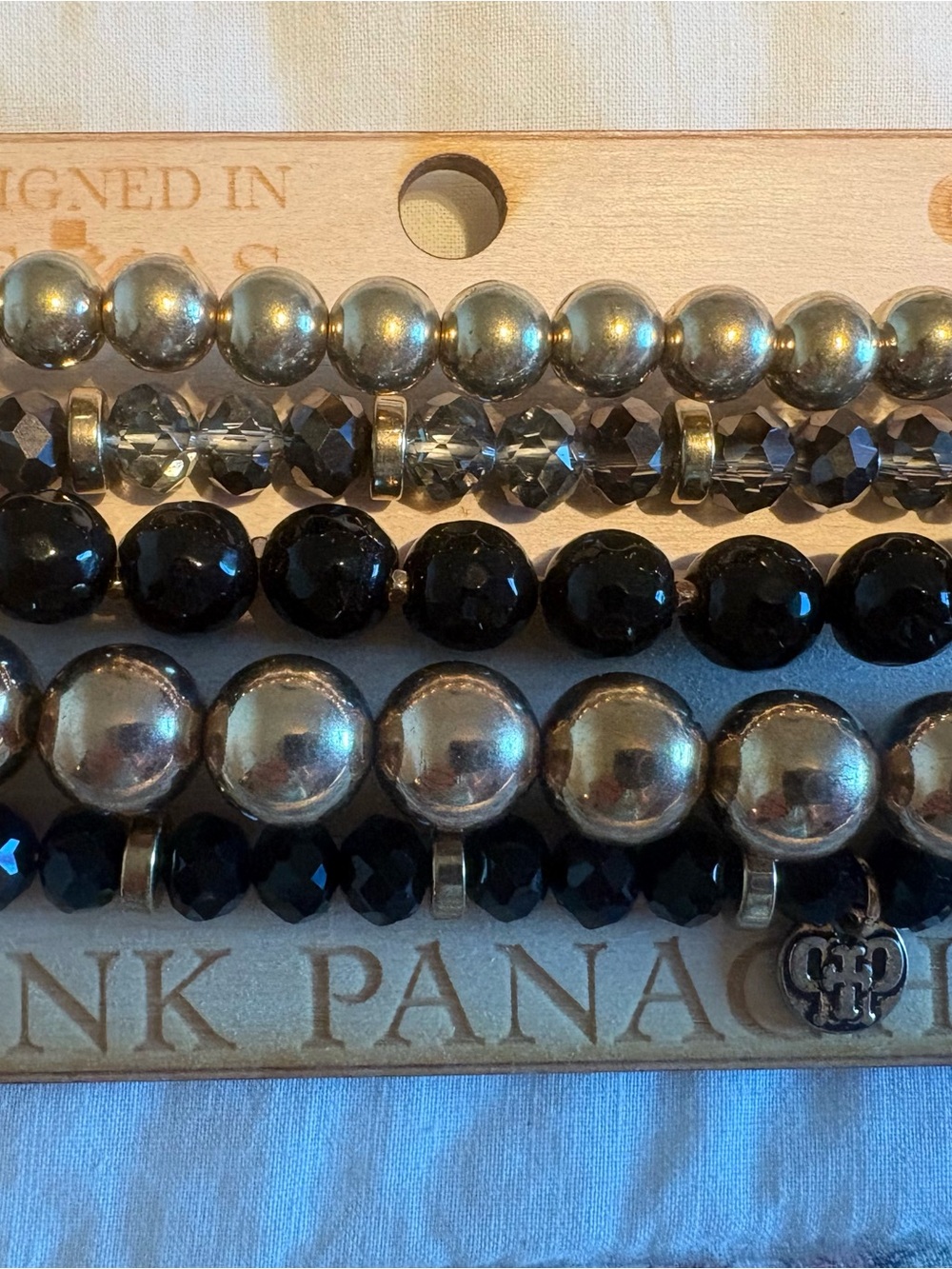 Pink Panache Black and Good Beaded Bracelet Set